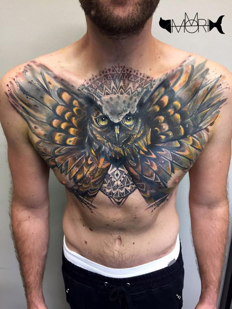 Chest Cover Up Tattoo Idea