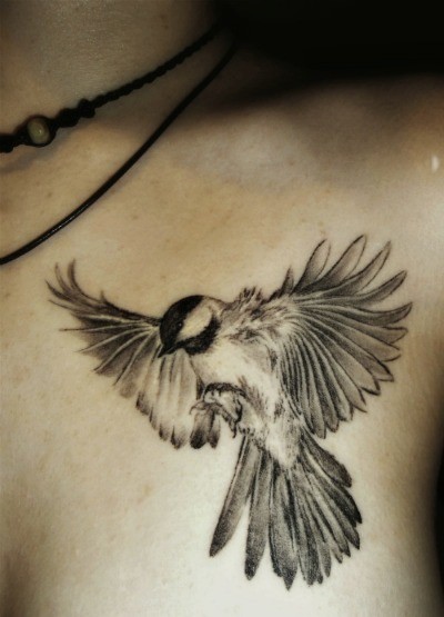 Chickadee Bird Tattoo