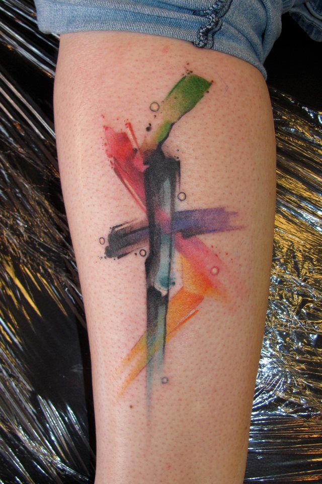 Christian Cross Tattoos Watercolor