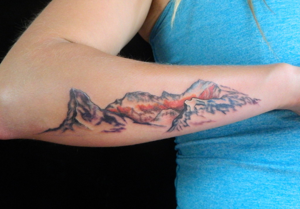 Color Mountain Range Tattoos