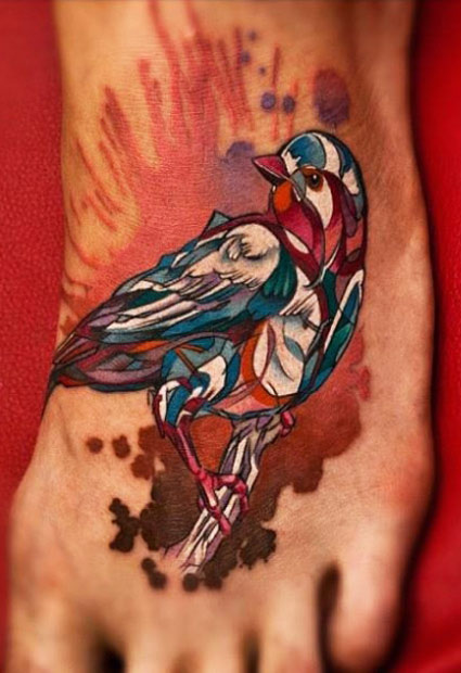 Colorful Birds Tattoo
