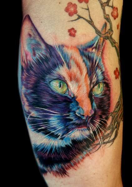 Colorful Cat Tattoo