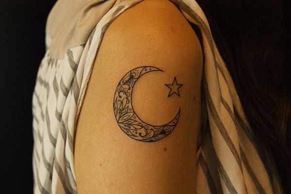 Crescent Moon Star Tattoo Ideas