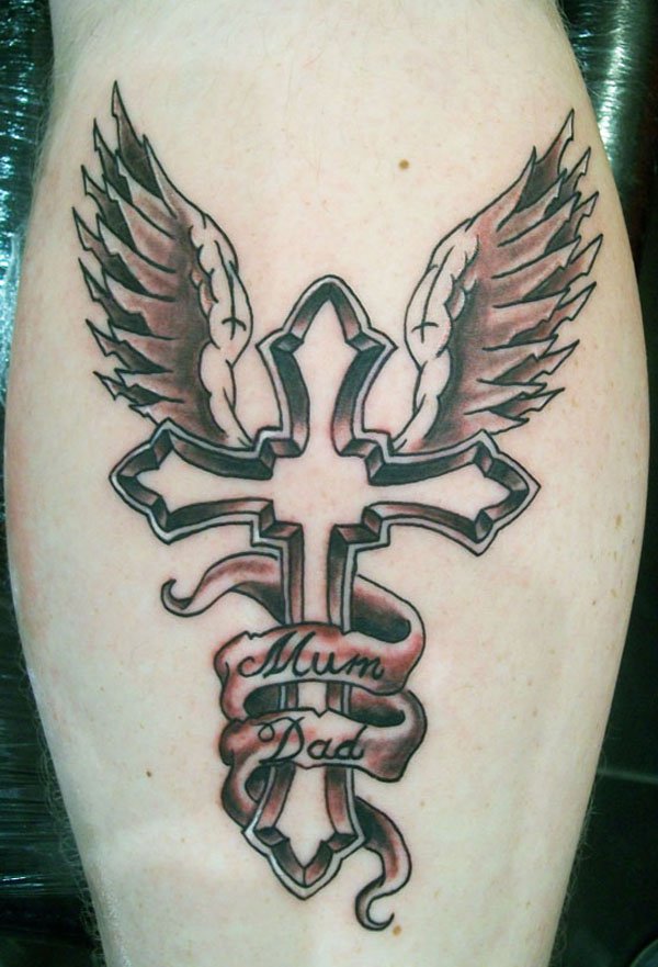 Cross with Wings Tattoo Designs