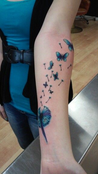 Dandelion Butterfly Tattoo