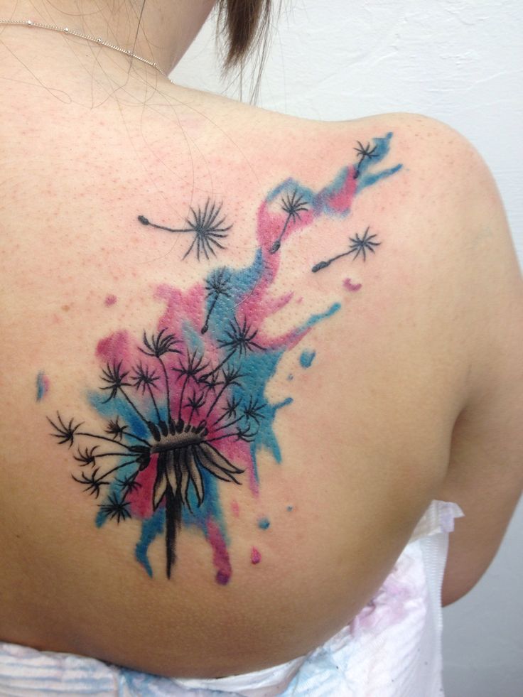 Dandelion Tattoo with Color