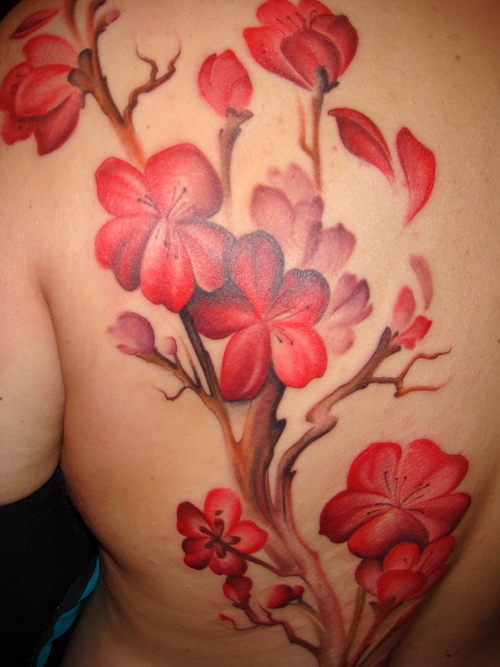 Detailed Cherry Blossom Tattoos