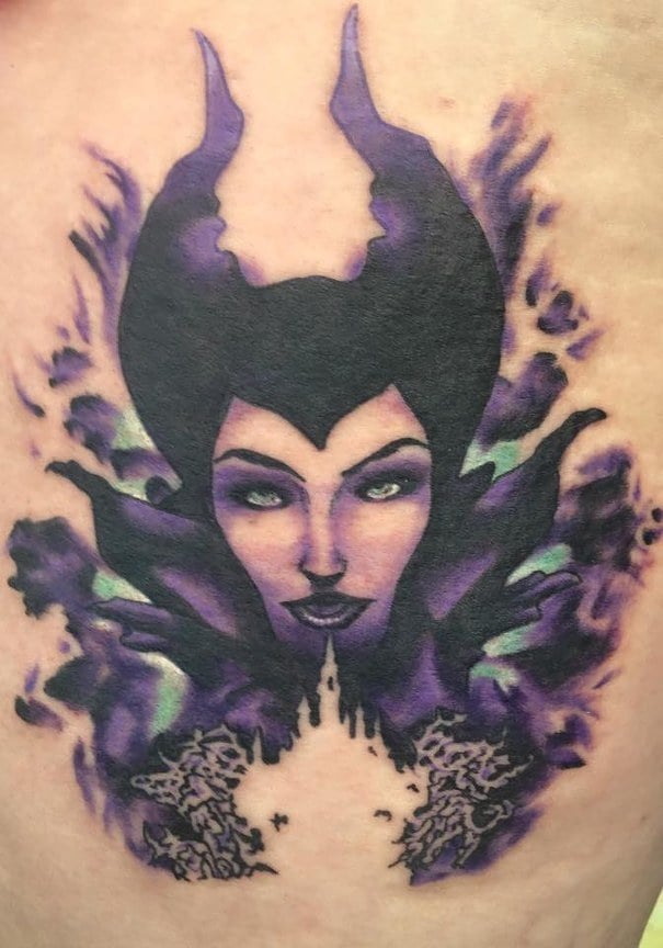 Disney Maleficent Outline Tattoo
