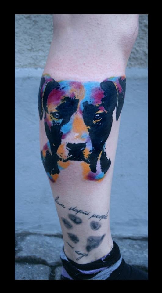 Dog Paw Print Tattoo Watercolor