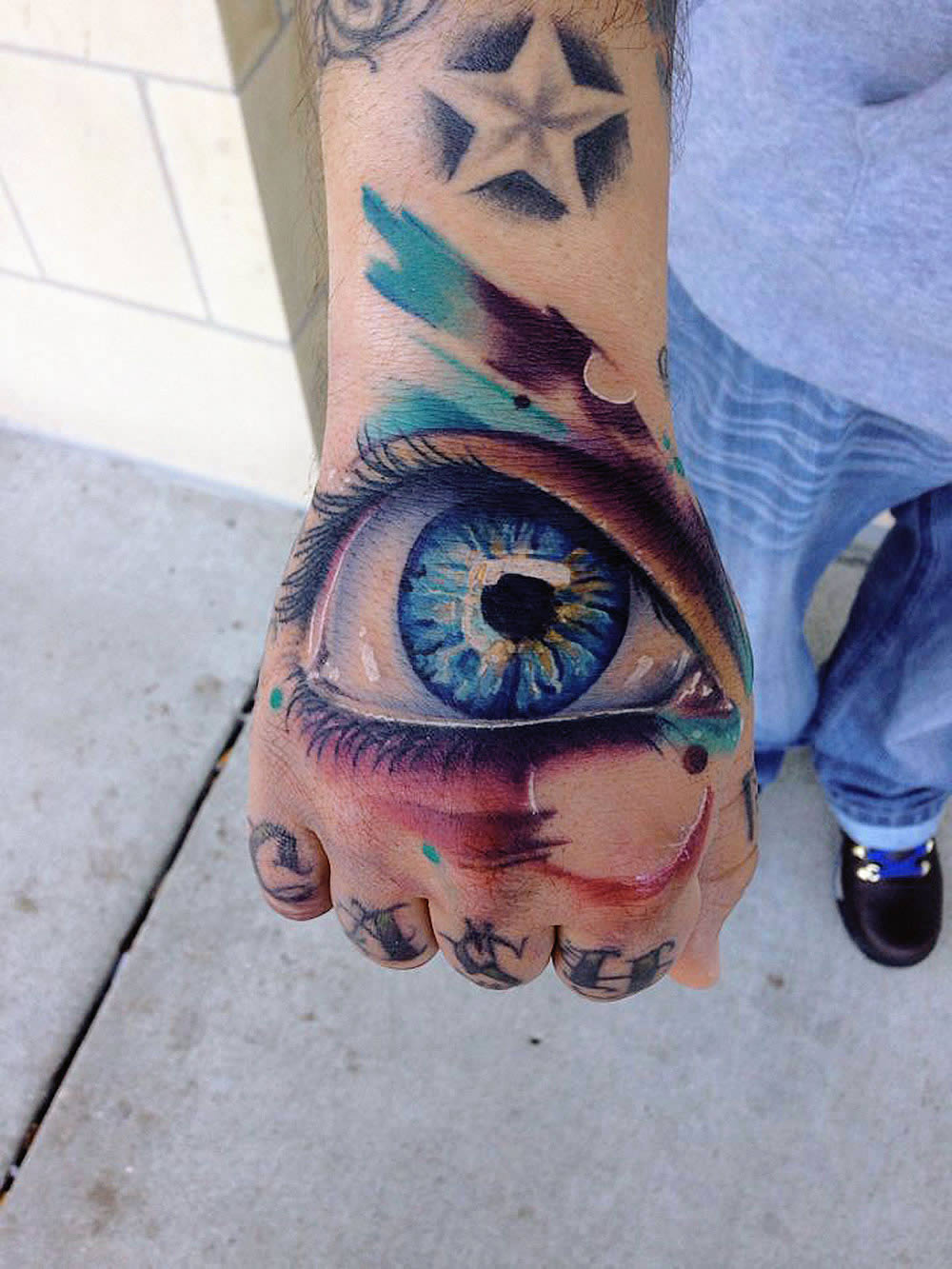 Eyes Watercolor Galaxy Tattoo