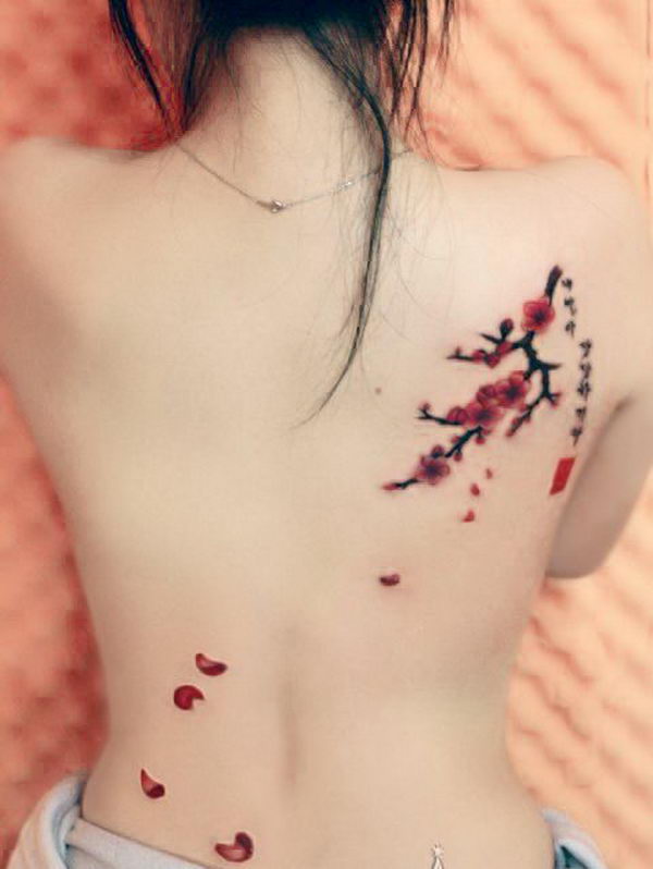 Falling Cherry Blossoms Tattoo