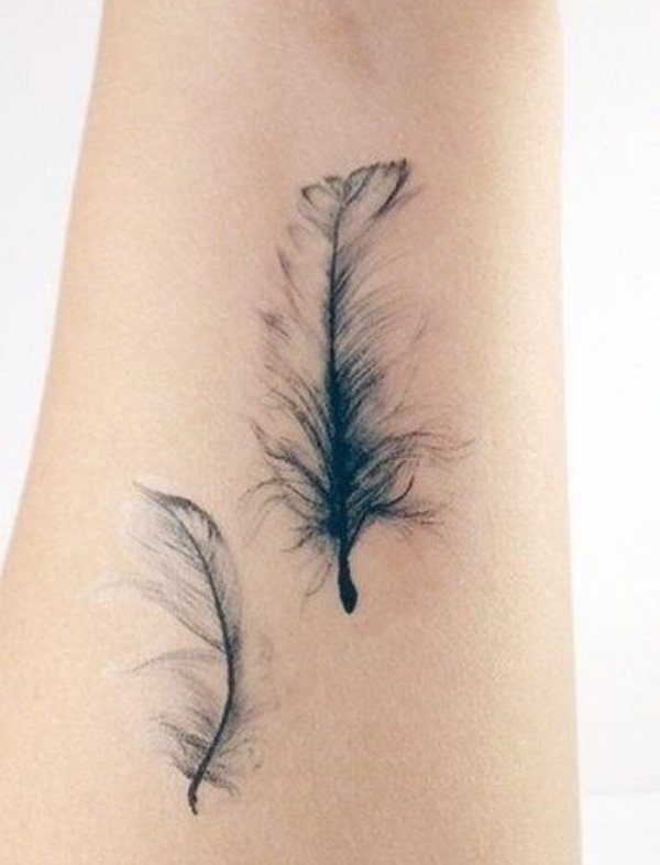 Feather Tattoos On Wrist for Women