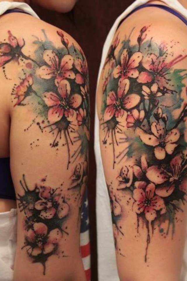 Flower Half Sleeve Tattoo