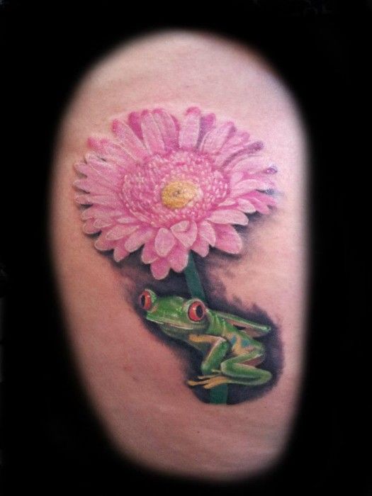 Frog and Flower Tattoos Daisy
