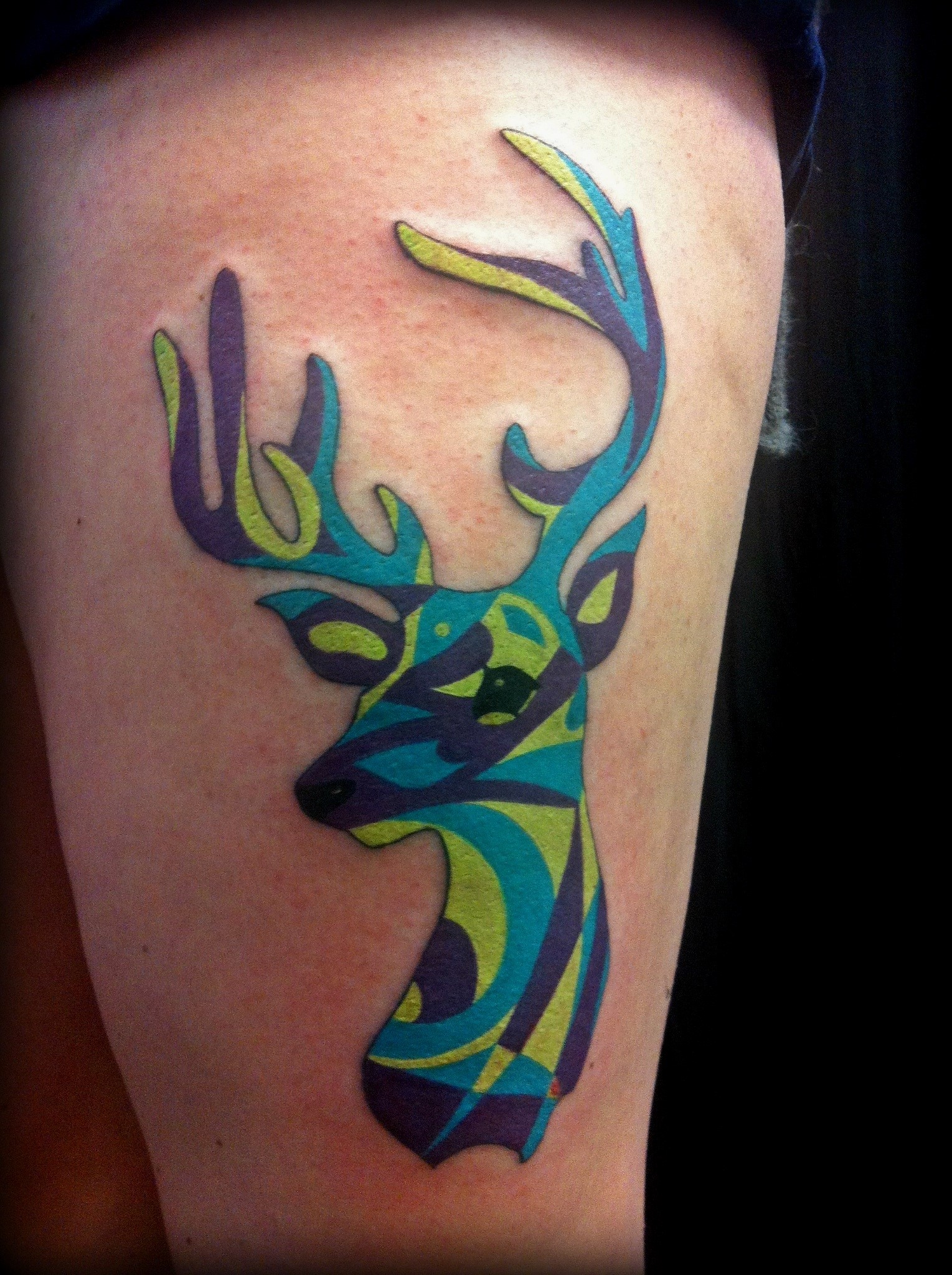 Geometric Deer Tattoo Design Fine