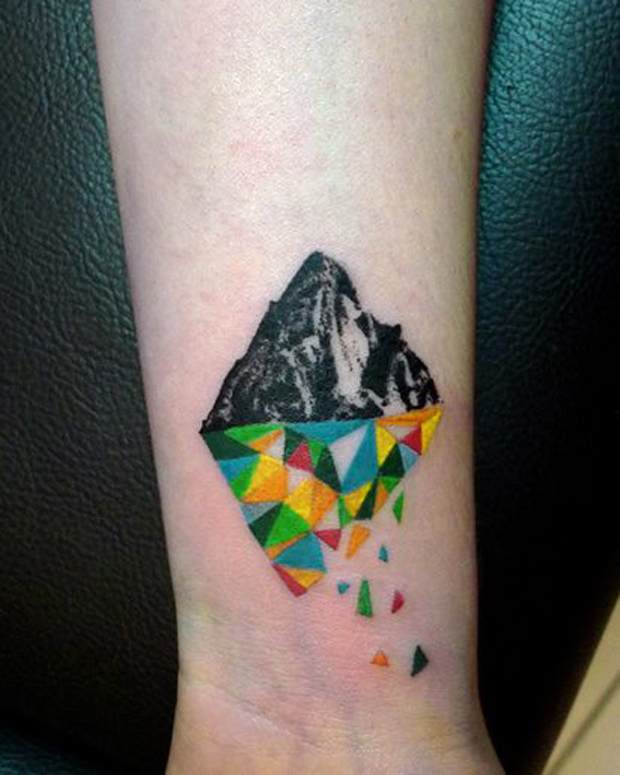 Geometric Mountain Tattoo