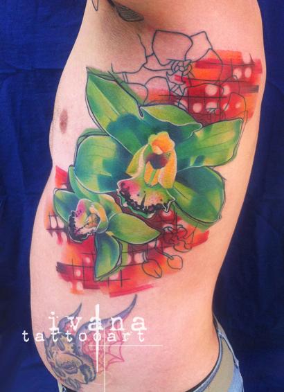 Green Orchid Tattoo