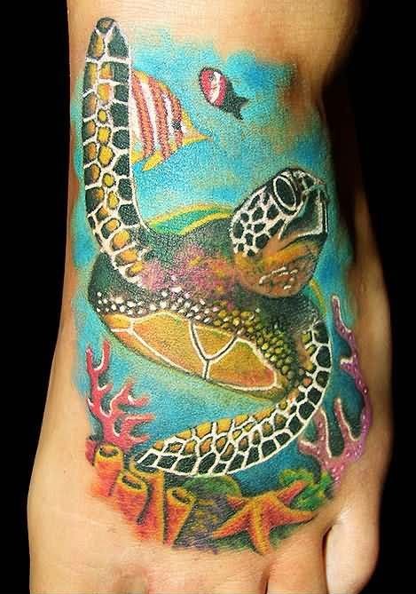 Hawaiian Sea Turtle Tattoo Designs New
