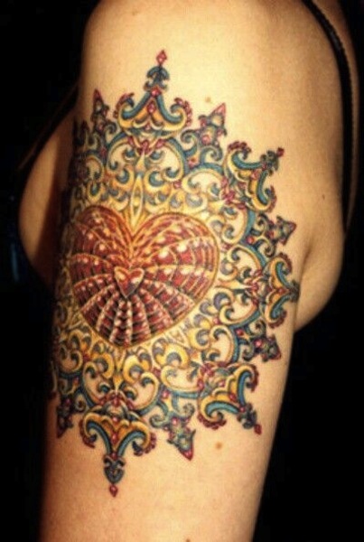 Heart Mandala Tattoo