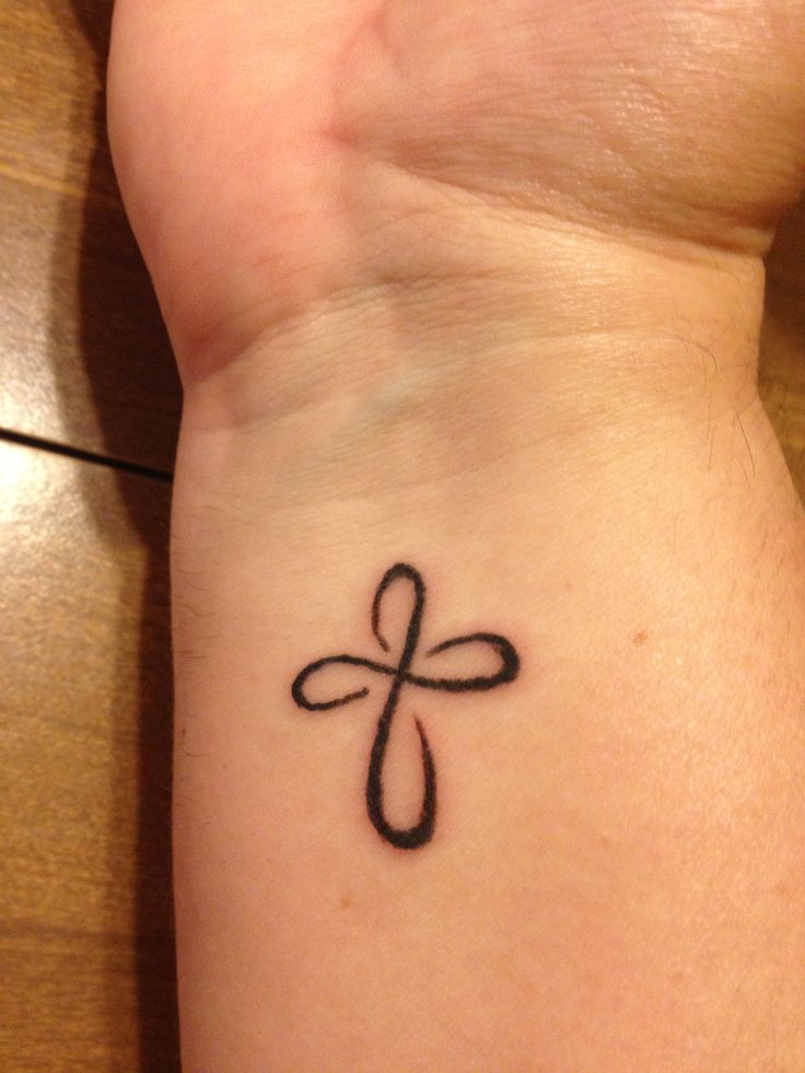 Infinity Cross Tattoo On Wrist