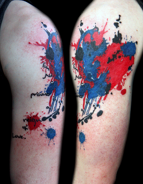 Ink Splatter Heart Tattoo