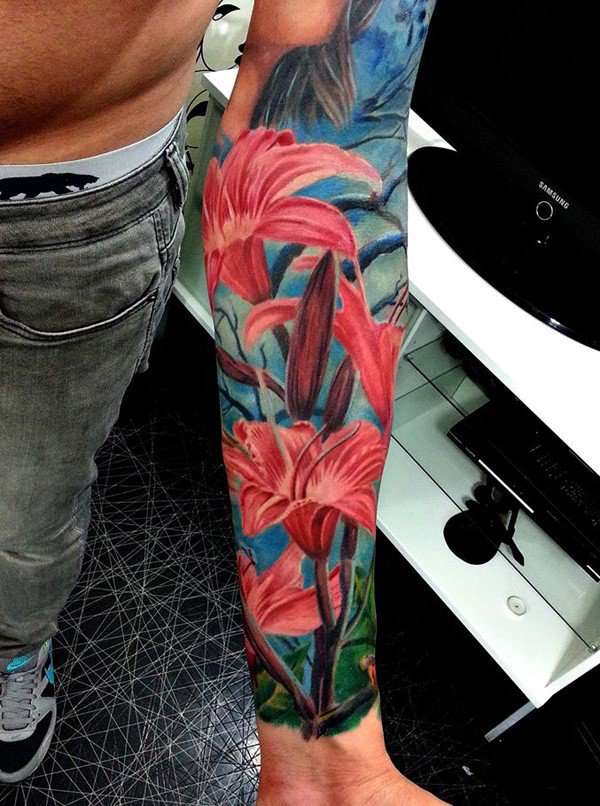 Lily Back Tattoo Design 2016