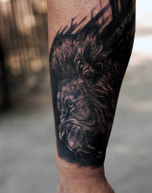 Lion Forearm Tattoos for Men