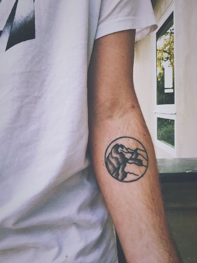 Mountains in a Circle Tattoo