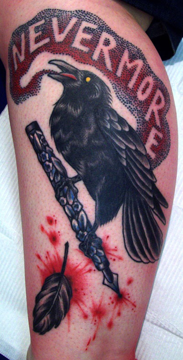 Never More Raven Tattoo Design