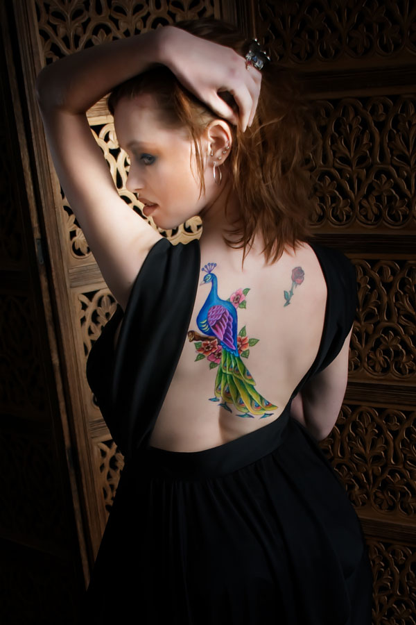 Peacock Feather Tattoos for Girls