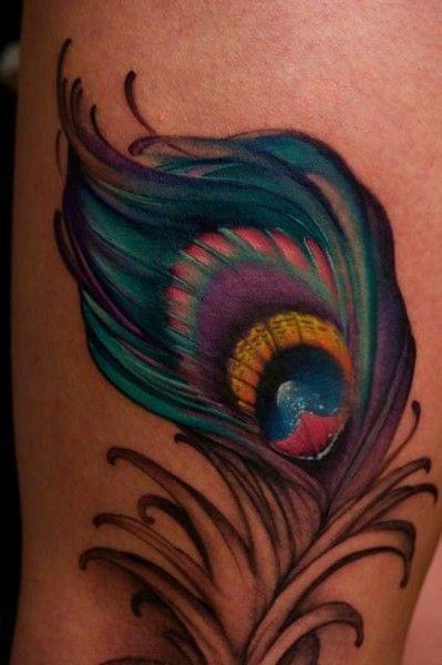 Peacock Feather Tattoos for Women