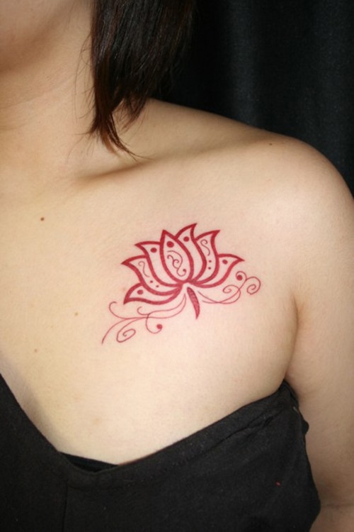 Pink Lotus Flower Tattoo New