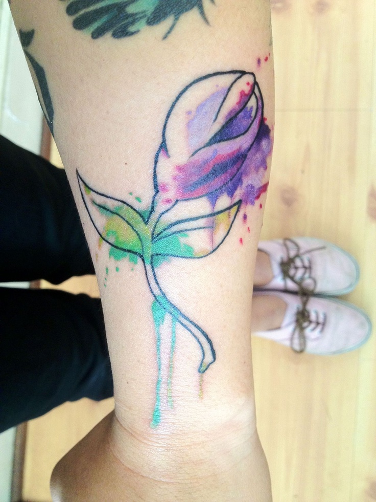 Purple Calla Lily Flower Tattoo Watercolor