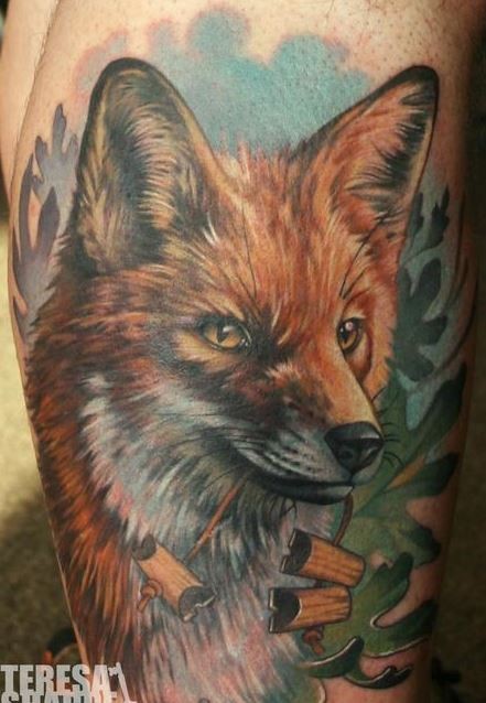 Realistic Fox Tattoo