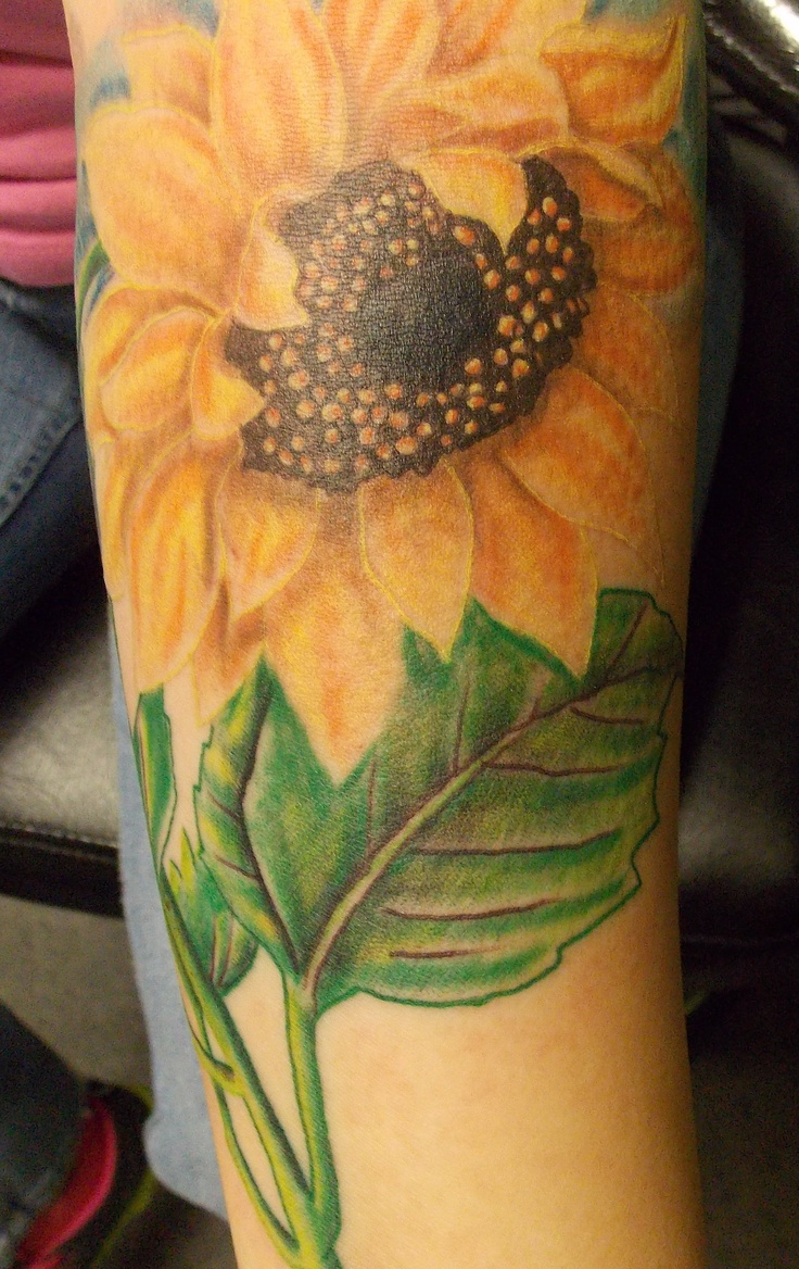 Realistic Sunflower Tattoos