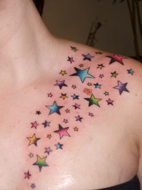 Shooting Star Tattoo On Shoulder