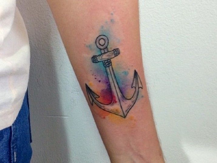 Small Anchor Tattoo On Forearm