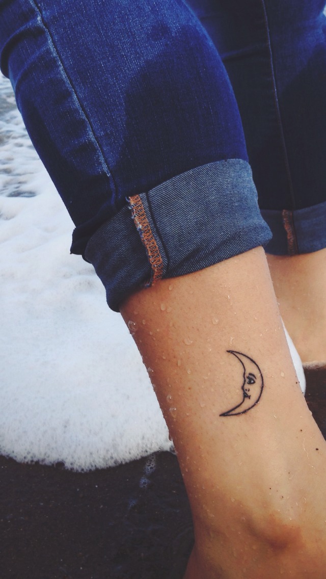 Small Crescent Moon Tattoo