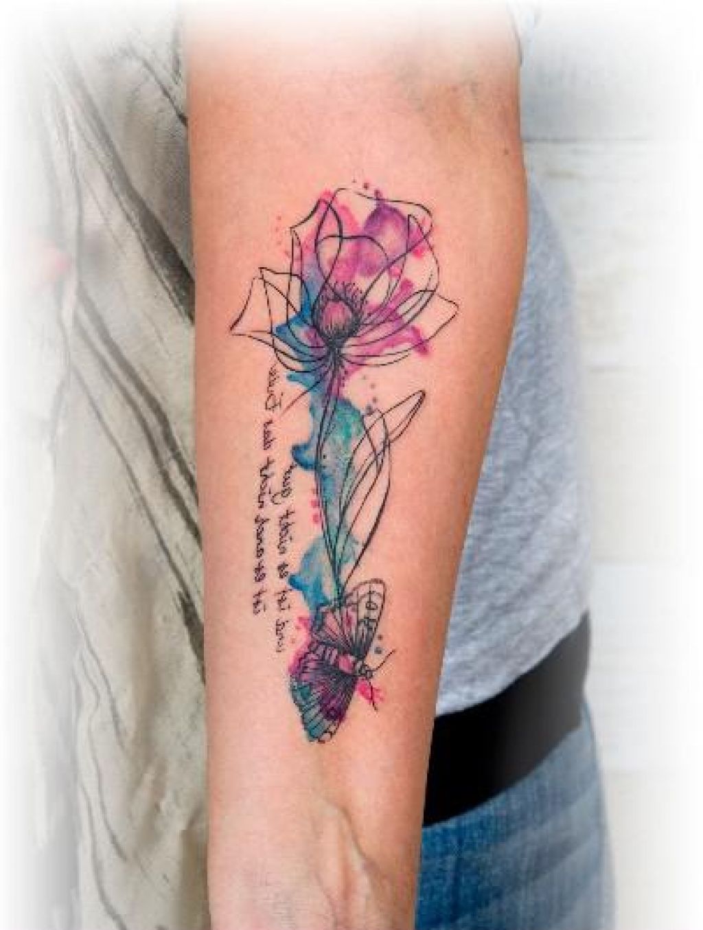 Small Watercolor Flower Tattoo