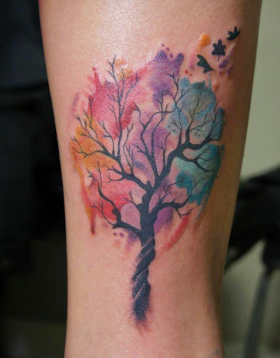 Small Watercolor Tattoo Tree