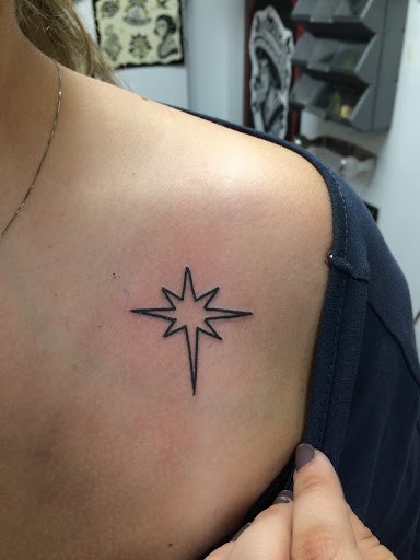 Star Tattoo Designs for Women On Chest