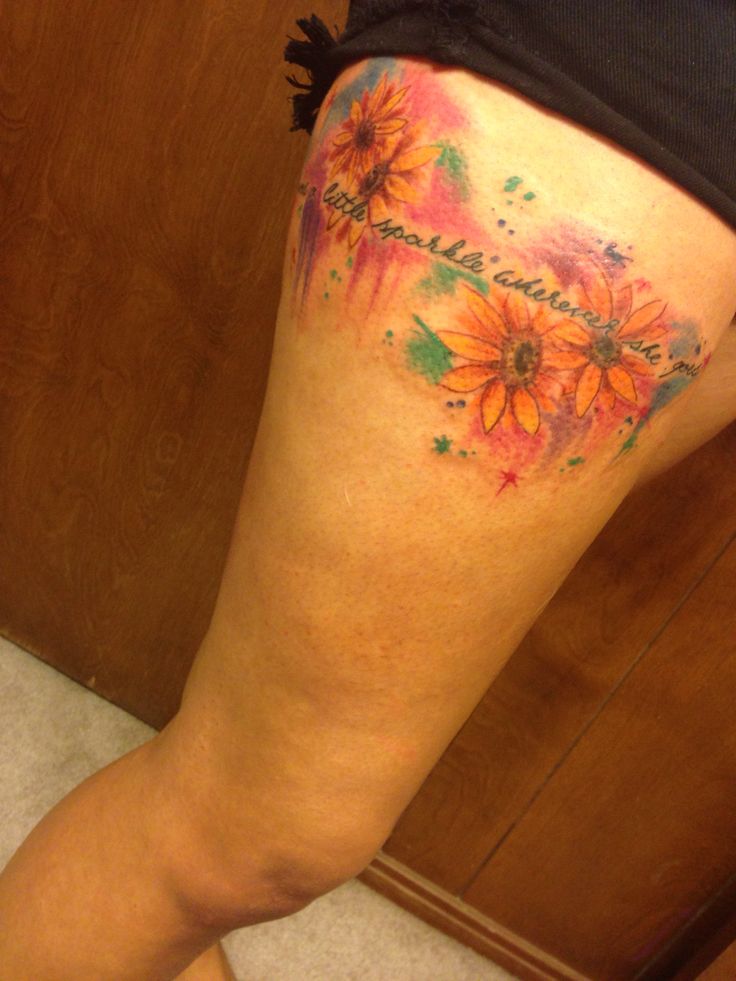 Sunflower Watercolor Tattoo Quote