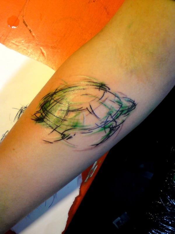 Watercolor Abstract Turtle Tattoo