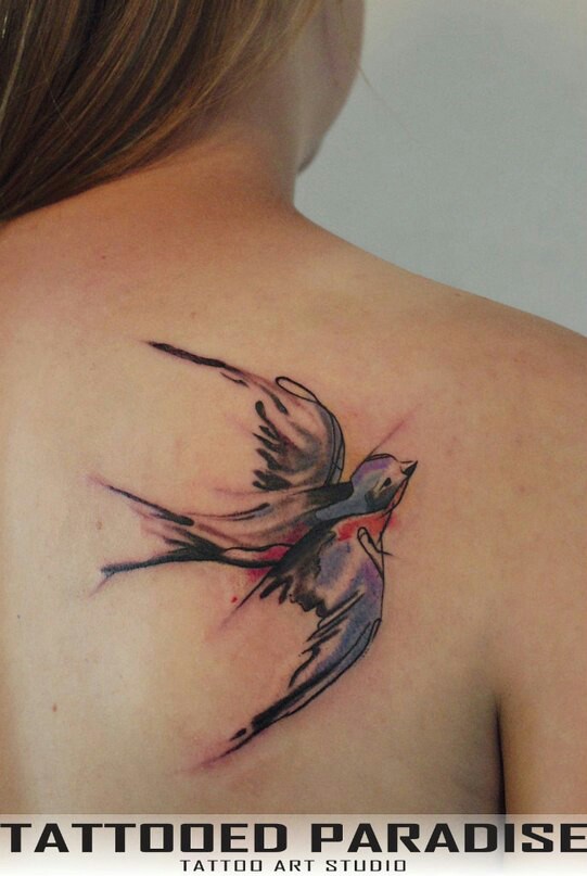 Watercolor Bird Tattoo 2010