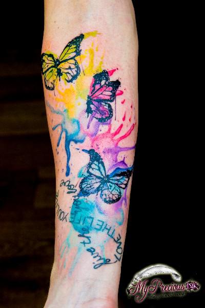 Watercolor Butterflies Tattoos