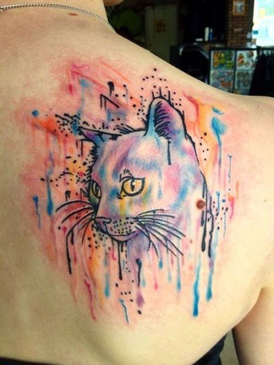 Watercolor Cat Tattoos