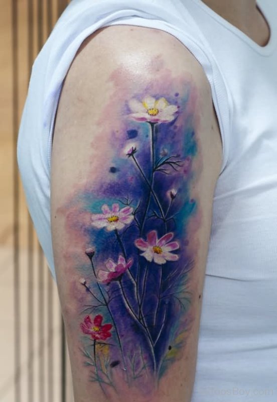 Watercolor Daisies Tattoo