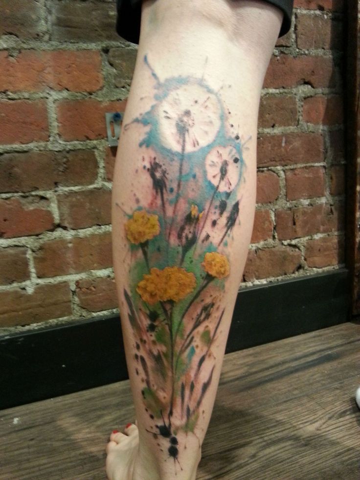 Watercolor Dandelion Tattoo 2014