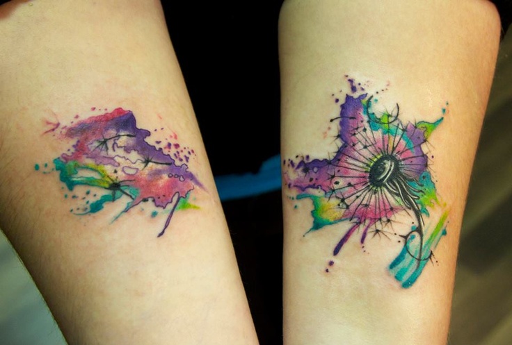 Watercolor Dandelion Tattoo