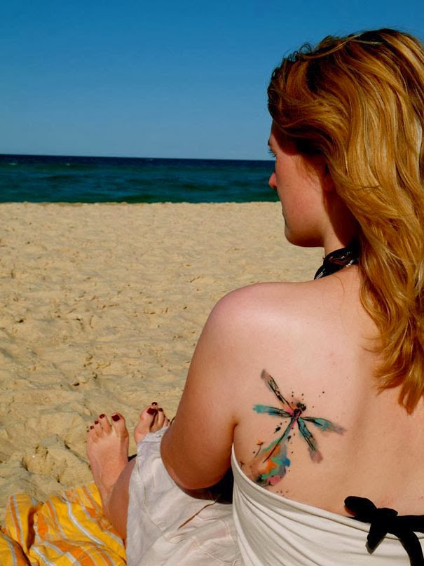 Watercolor Dragonfly Tattoo